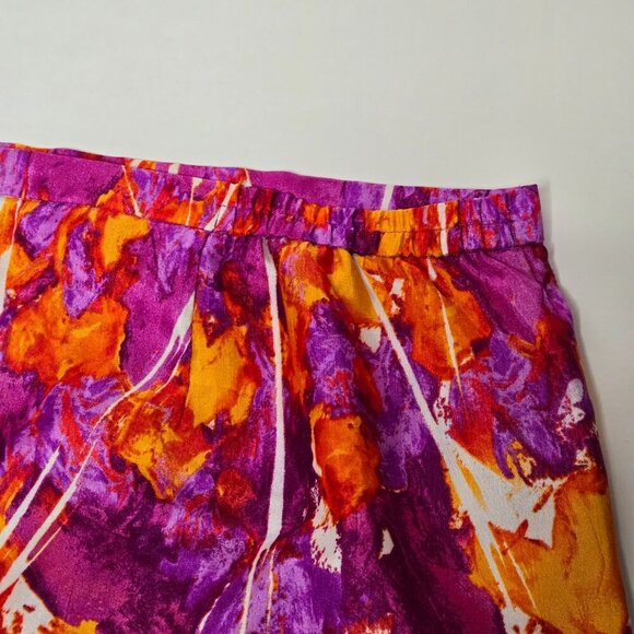 Abstract Multi-Color Purple Orange White Midi Skirt Plus Size 22W - Picture 5 of 13
